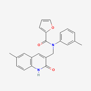 molecular formula C23H20N2O3 B7686007 N-((2-hydroxy-6-methylquinolin-3-yl)methyl)-N-(m-tolyl)furan-2-carboxamide 