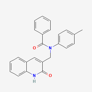 molecular formula C24H20N2O2 B7686022 N-((2-hydroxyquinolin-3-yl)methyl)-N-(p-tolyl)benzamide 