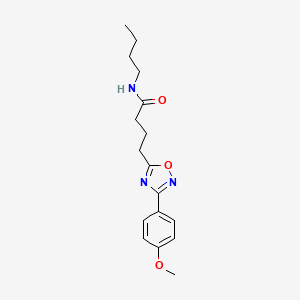 molecular formula C17H23N3O3 B7686030 N-butyl-4-(3-(4-methoxyphenyl)-1,2,4-oxadiazol-5-yl)butanamide 