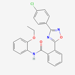 molecular formula C23H18ClN3O3 B7686036 2-(3-(4-chlorophenyl)-1,2,4-oxadiazol-5-yl)-N-(2-ethoxyphenyl)benzamide 