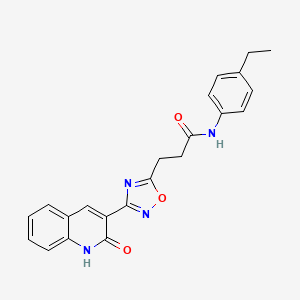 molecular formula C22H20N4O3 B7686059 N-(4-ethylphenyl)-3-(3-(2-hydroxyquinolin-3-yl)-1,2,4-oxadiazol-5-yl)propanamide 