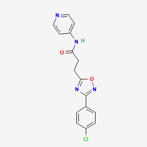 molecular formula C16H13ClN4O2 B7686088 3-(3-(4-chlorophenyl)-1,2,4-oxadiazol-5-yl)-N-(pyridin-4-yl)propanamide 