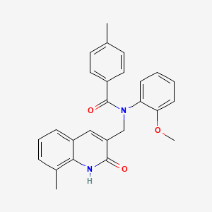 N-((2-hydroxy-8-methylquinolin-3-yl)methyl)-N-(2-methoxyphenyl)-4-methylbenzamide