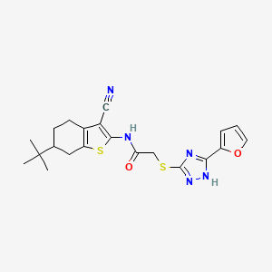 N-(6-(tert-Butyl)-3-cyano-4,5,6,7-tetrahydrobenzo[b]thiophen-2-yl)-2-((5-(furan-2-yl)-4H-1,2,4-triazol-3-yl)thio)acetamide