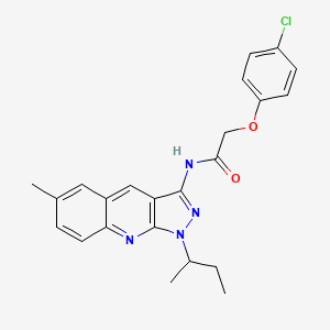 molecular formula C23H23ClN4O2 B7686117 N-(1-(sec-butyl)-6-methyl-1H-pyrazolo[3,4-b]quinolin-3-yl)-2-(4-chlorophenoxy)acetamide 