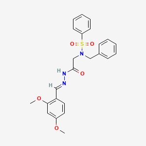 molecular formula C24H25N3O5S B7686119 (E)-N-benzyl-N-(2-(2-(2,4-dimethoxybenzylidene)hydrazinyl)-2-oxoethyl)benzenesulfonamide 