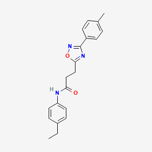 molecular formula C20H21N3O2 B7686130 N-(4-ethylphenyl)-3-(3-(p-tolyl)-1,2,4-oxadiazol-5-yl)propanamide 