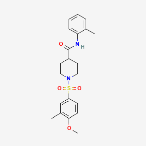 molecular formula C21H26N2O4S B7686150 N-(2,4-dimethoxyphenyl)-1-(4-methoxy-3-methylbenzenesulfonyl)piperidine-4-carboxamide 