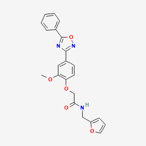 N-(furan-2-ylmethyl)-2-(2-methoxy-4-(5-phenyl-1,2,4-oxadiazol-3-yl)phenoxy)acetamide