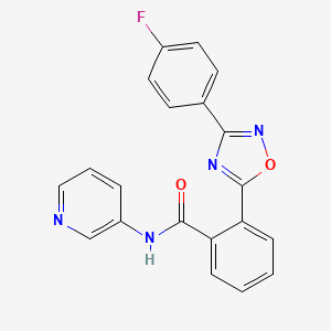 molecular formula C20H13FN4O2 B7686218 2-(3-(4-fluorophenyl)-1,2,4-oxadiazol-5-yl)-N-(pyridin-3-yl)benzamide 