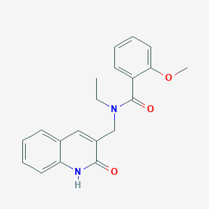 molecular formula C20H20N2O3 B7686219 N-ethyl-N-((2-hydroxyquinolin-3-yl)methyl)-2-methoxybenzamide 