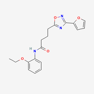 molecular formula C18H19N3O4 B7686224 N-(2-ethoxyphenyl)-4-(3-(furan-2-yl)-1,2,4-oxadiazol-5-yl)butanamide 