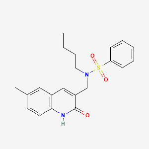 N-butyl-N-((2-hydroxy-6-methylquinolin-3-yl)methyl)benzenesulfonamide