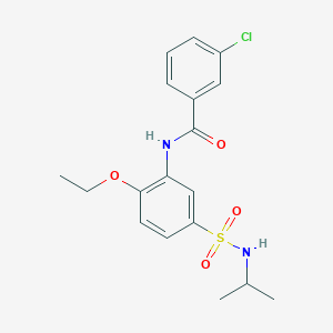 molecular formula C18H21ClN2O4S B7686272 3-chloro-N-(2-ethoxy-5-(N-isopropylsulfamoyl)phenyl)benzamide 