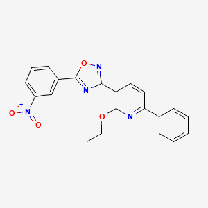 molecular formula C21H16N4O4 B7686273 3-(2-ethoxy-6-phenylpyridin-3-yl)-5-(3-nitrophenyl)-1,2,4-oxadiazole 