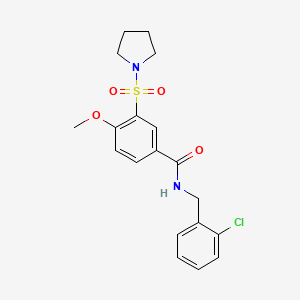 molecular formula C19H21ClN2O4S B7686284 N-ethyl-4-methoxy-3-(pyrrolidine-1-sulfonyl)benzamide 