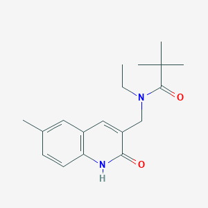 molecular formula C18H24N2O2 B7686291 N-ethyl-N-((2-hydroxy-6-methylquinolin-3-yl)methyl)pivalamide 