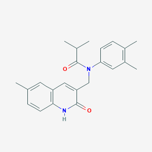 N-(3,4-dimethylphenyl)-N-((2-hydroxy-6-methylquinolin-3-yl)methyl)isobutyramide