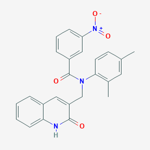 molecular formula C25H21N3O4 B7686335 N-(2,4-dimethylphenyl)-N-((2-hydroxyquinolin-3-yl)methyl)-3-nitrobenzamide 