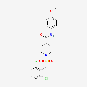 molecular formula C20H22Cl2N2O4S B7686353 1-[(2,6-Dichlorophenyl)methylsulfonyl]-N-(4-methoxyphenyl)piperidine-4-carboxamide CAS No. 931244-96-1