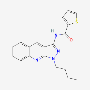 molecular formula C20H20N4OS B7686362 N-(1-butyl-8-methyl-1H-pyrazolo[3,4-b]quinolin-3-yl)thiophene-2-carboxamide 