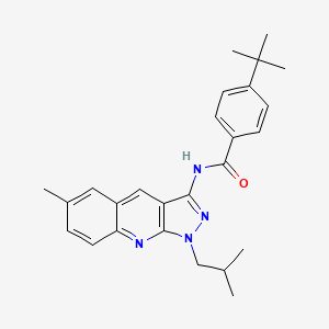 4-(tert-butyl)-N-(1-isobutyl-6-methyl-1H-pyrazolo[3,4-b]quinolin-3-yl)benzamide