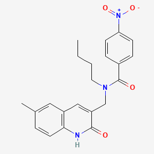 molecular formula C22H23N3O4 B7686395 N-butyl-N-((2-hydroxy-6-methylquinolin-3-yl)methyl)-4-nitrobenzamide 