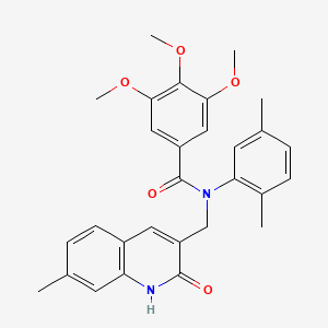 molecular formula C29H30N2O5 B7686403 N-(2,5-dimethylphenyl)-N-((2-hydroxy-7-methylquinolin-3-yl)methyl)-3,4,5-trimethoxybenzamide 