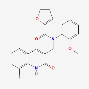 N-((2-hydroxy-8-methylquinolin-3-yl)methyl)-N-(2-methoxyphenyl)furan-2-carboxamide