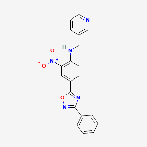 molecular formula C20H15N5O3 B7686441 2-nitro-4-(3-phenyl-1,2,4-oxadiazol-5-yl)-N-(pyridin-3-ylmethyl)aniline 