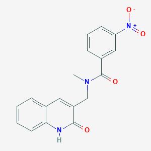 molecular formula C18H15N3O4 B7686456 N-((2-hydroxyquinolin-3-yl)methyl)-N-methyl-3-nitrobenzamide 