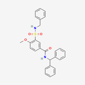 molecular formula C28H26N2O4S B7686477 3-(diethylsulfamoyl)-4-methoxy-N-(prop-2-en-1-yl)benzamide 