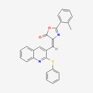 (E)-4-((2-(phenylthio)quinolin-3-yl)methylene)-2-(o-tolyl)oxazol-5(4H)-one