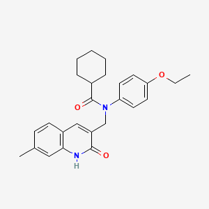 N-(4-ethoxyphenyl)-N-((2-hydroxy-7-methylquinolin-3-yl)methyl)cyclohexanecarboxamide