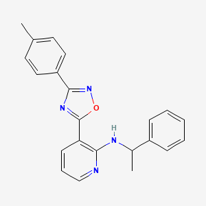 N-(1-phenylethyl)-3-(3-(p-tolyl)-1,2,4-oxadiazol-5-yl)pyridin-2-amine