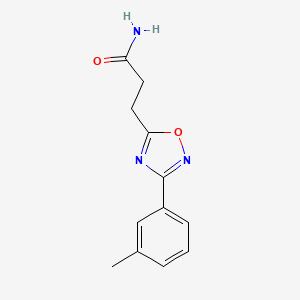 molecular formula C12H13N3O2 B7686527 3-(3-(m-tolyl)-1,2,4-oxadiazol-5-yl)propanamide 