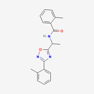 2-methyl-N-(1-(3-(o-tolyl)-1,2,4-oxadiazol-5-yl)ethyl)benzamide