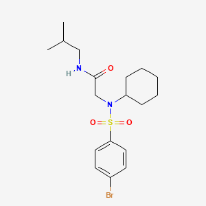 molecular formula C18H27BrN2O3S B7686561 2-(N-cyclohexyl4-bromobenzenesulfonamido)-N-(2,4,6-trimethylphenyl)acetamide 