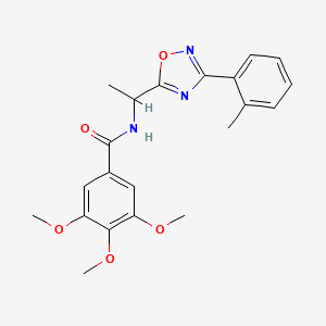 molecular formula C21H23N3O5 B7686568 3,4,5-trimethoxy-N-(1-(3-(o-tolyl)-1,2,4-oxadiazol-5-yl)ethyl)benzamide 