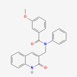 molecular formula C24H20N2O3 B7686569 N-((2-hydroxyquinolin-3-yl)methyl)-3-methoxy-N-phenylbenzamide 