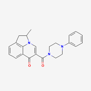 molecular formula C23H23N3O2 B7686576 2-methyl-5-(4-phenylpiperazine-1-carbonyl)-1H-pyrrolo[3,2,1-ij]quinolin-6(2H)-one 