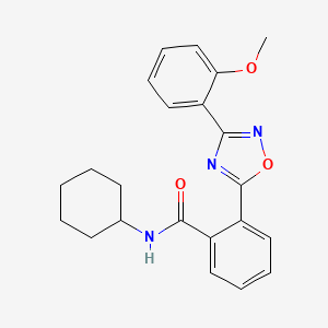 molecular formula C22H23N3O3 B7686582 N-cyclohexyl-2-(3-(2-methoxyphenyl)-1,2,4-oxadiazol-5-yl)benzamide 