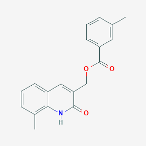molecular formula C19H17NO3 B7686607 (2-hydroxy-8-methylquinolin-3-yl)methyl 3-methylbenzoate 