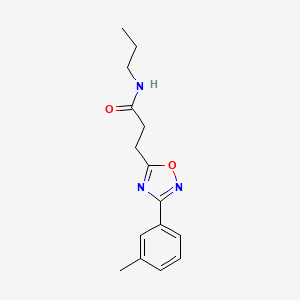 molecular formula C15H19N3O2 B7686635 N-propyl-3-(3-(m-tolyl)-1,2,4-oxadiazol-5-yl)propanamide 