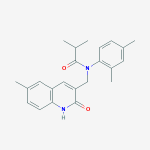 molecular formula C23H26N2O2 B7686641 N-(2,4-dimethylphenyl)-N-((2-hydroxy-6-methylquinolin-3-yl)methyl)isobutyramide 
