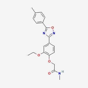 molecular formula C20H21N3O4 B7686696 2-(2-ethoxy-4-(5-(p-tolyl)-1,2,4-oxadiazol-3-yl)phenoxy)-N-methylacetamide 