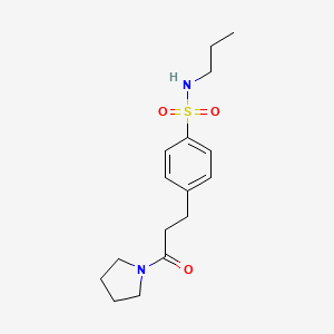 molecular formula C16H24N2O3S B7686698 4-(3-oxo-3-(pyrrolidin-1-yl)propyl)-N-propylbenzenesulfonamide 