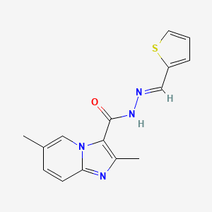 molecular formula C15H14N4OS B7686717 (E)-2,6-dimethyl-N'-(thiophen-2-ylmethylene)imidazo[1,2-a]pyridine-3-carbohydrazide 