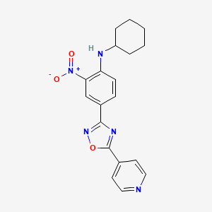 molecular formula C19H19N5O3 B7686724 N-cyclohexyl-2-nitro-4-(5-(pyridin-4-yl)-1,2,4-oxadiazol-3-yl)aniline 