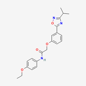 molecular formula C21H23N3O4 B7686726 N-(4-ethoxyphenyl)-2-(3-(3-isopropyl-1,2,4-oxadiazol-5-yl)phenoxy)acetamide 